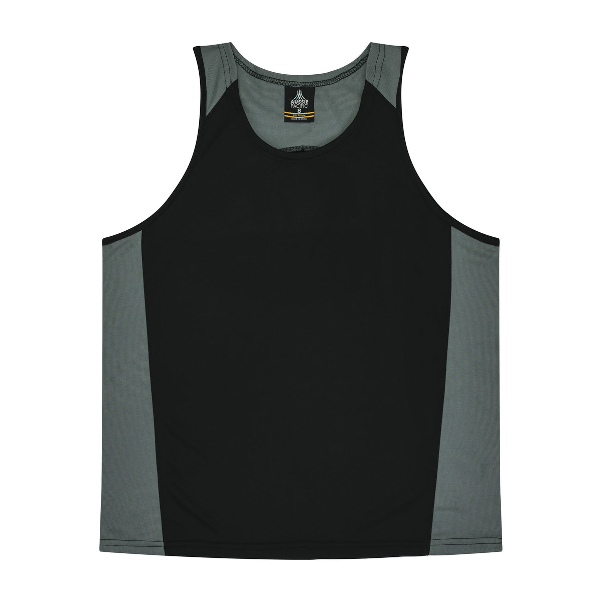 Aussie Pacific Premier Kids Singlet 3101 in Black/Ashe