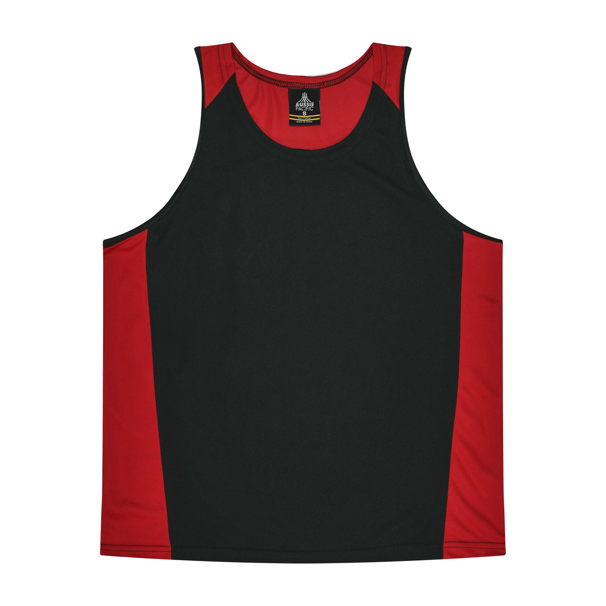 Aussie Pacific Premier Kids Singlet 3101 in Black/Red