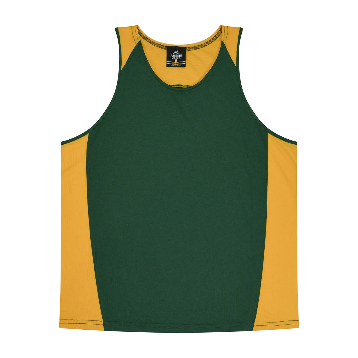 Aussie Pacific Premier Kids Singlet 3101 in Bottle/Gold