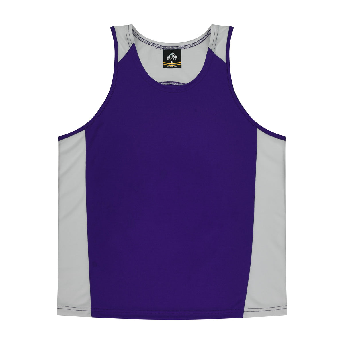 Aussie Pacific Premier Kids Singlet 3101 in Purple/White