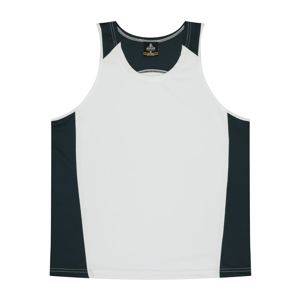 Aussie Pacific Premier Kids Singlet 3101 in White/Navy