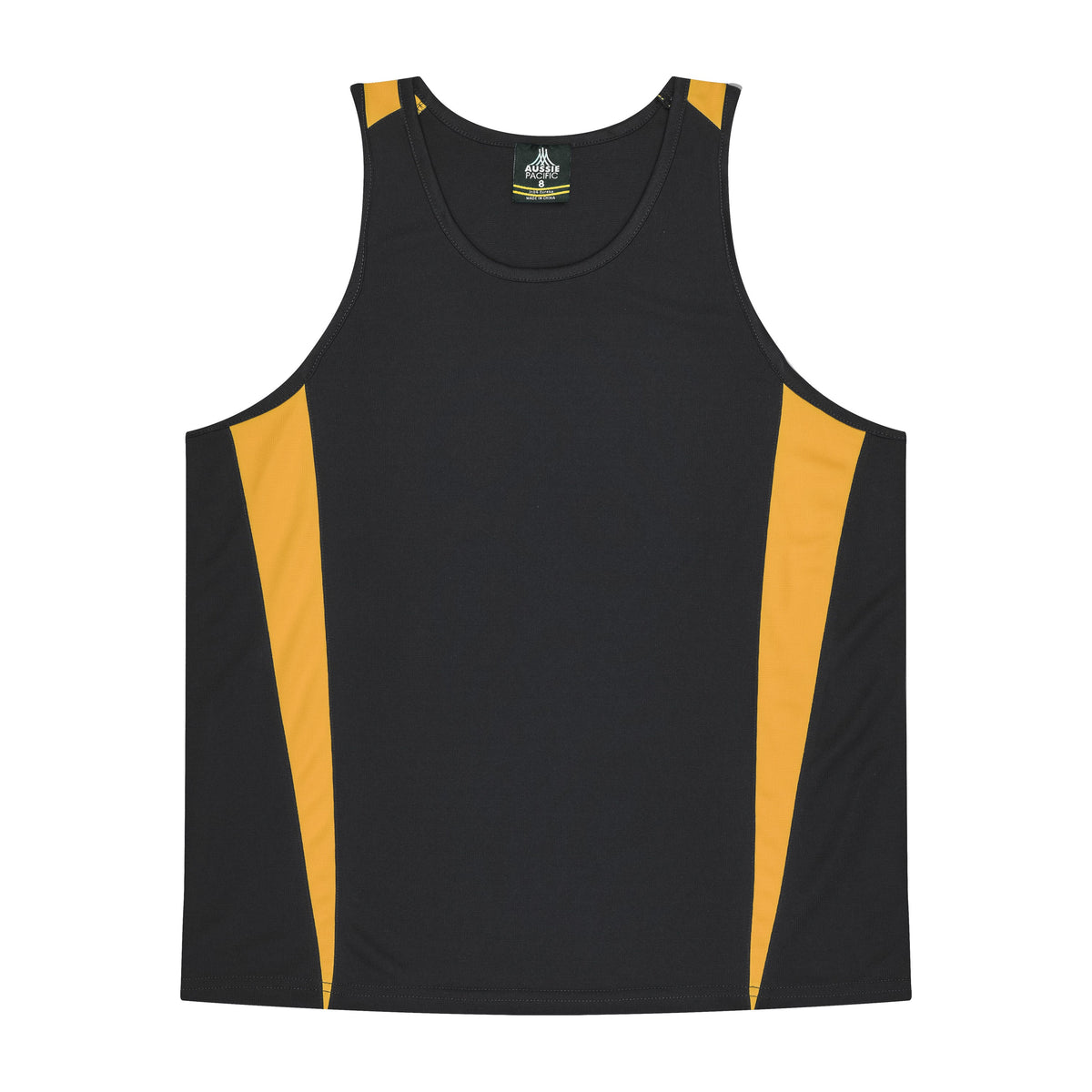 Aussie Pacific Eureka Kids Singlet 3104 in Black/Gold