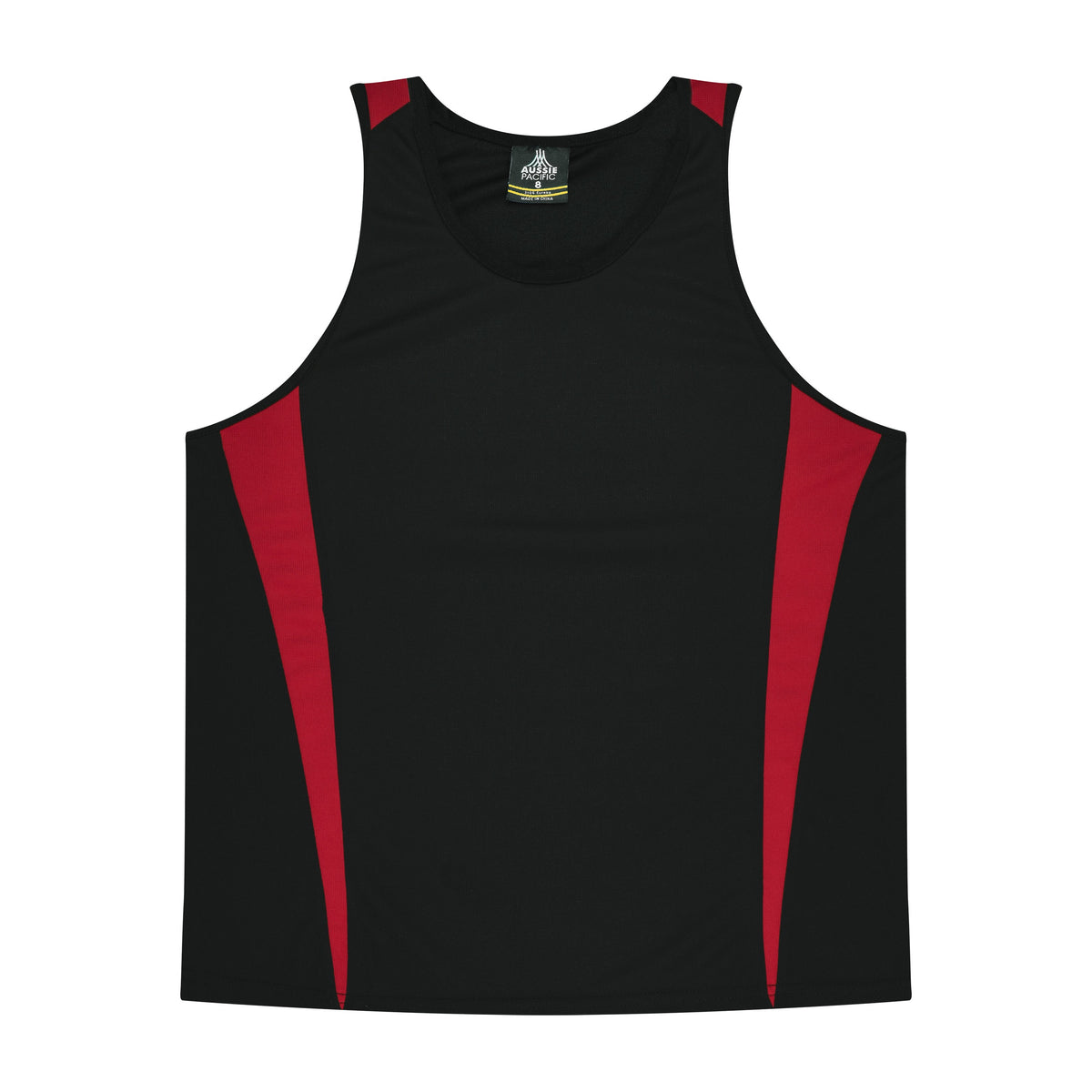 Aussie Pacific Eureka Kids Singlet 3104 in Black/Red