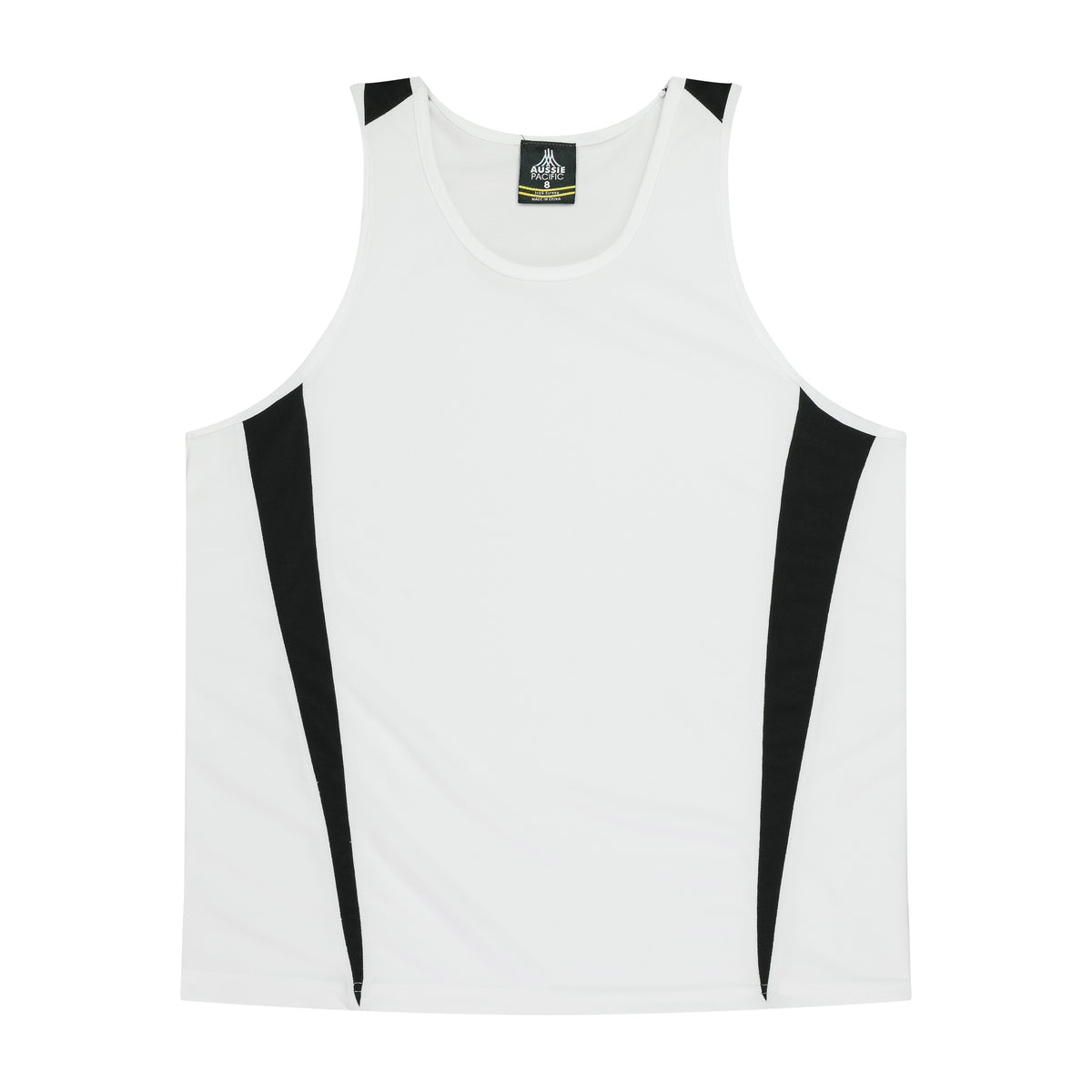 Aussie Pacific Eureka Kids Singlet 3104 in White/Black