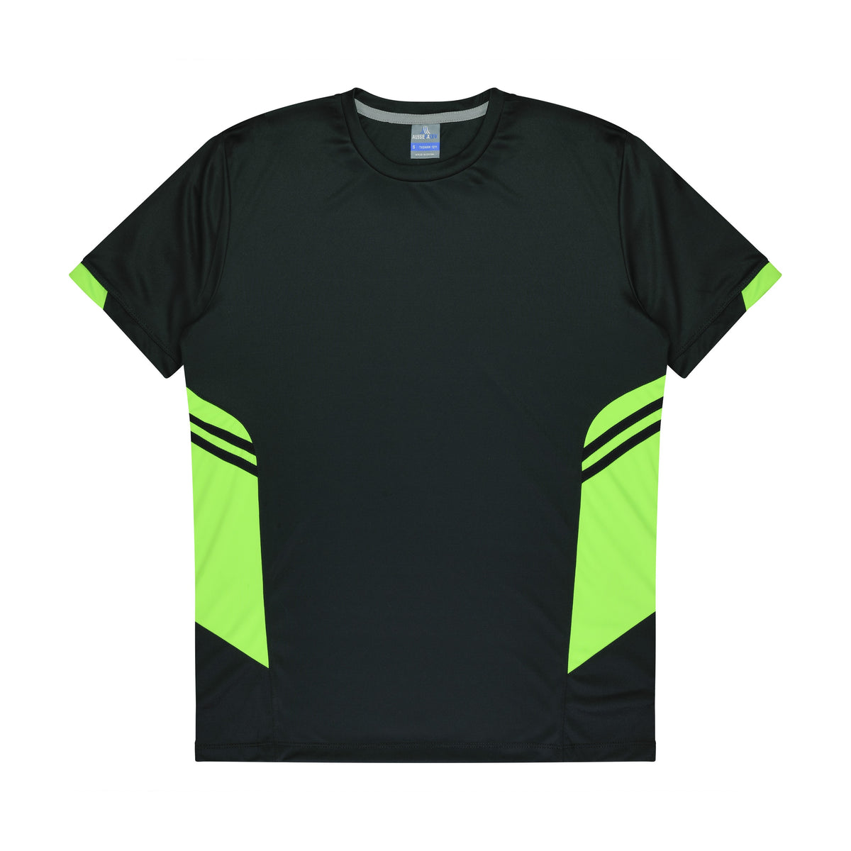 Aussie Pacific Tasman Kids Tee 3211 in Black/Neon Green