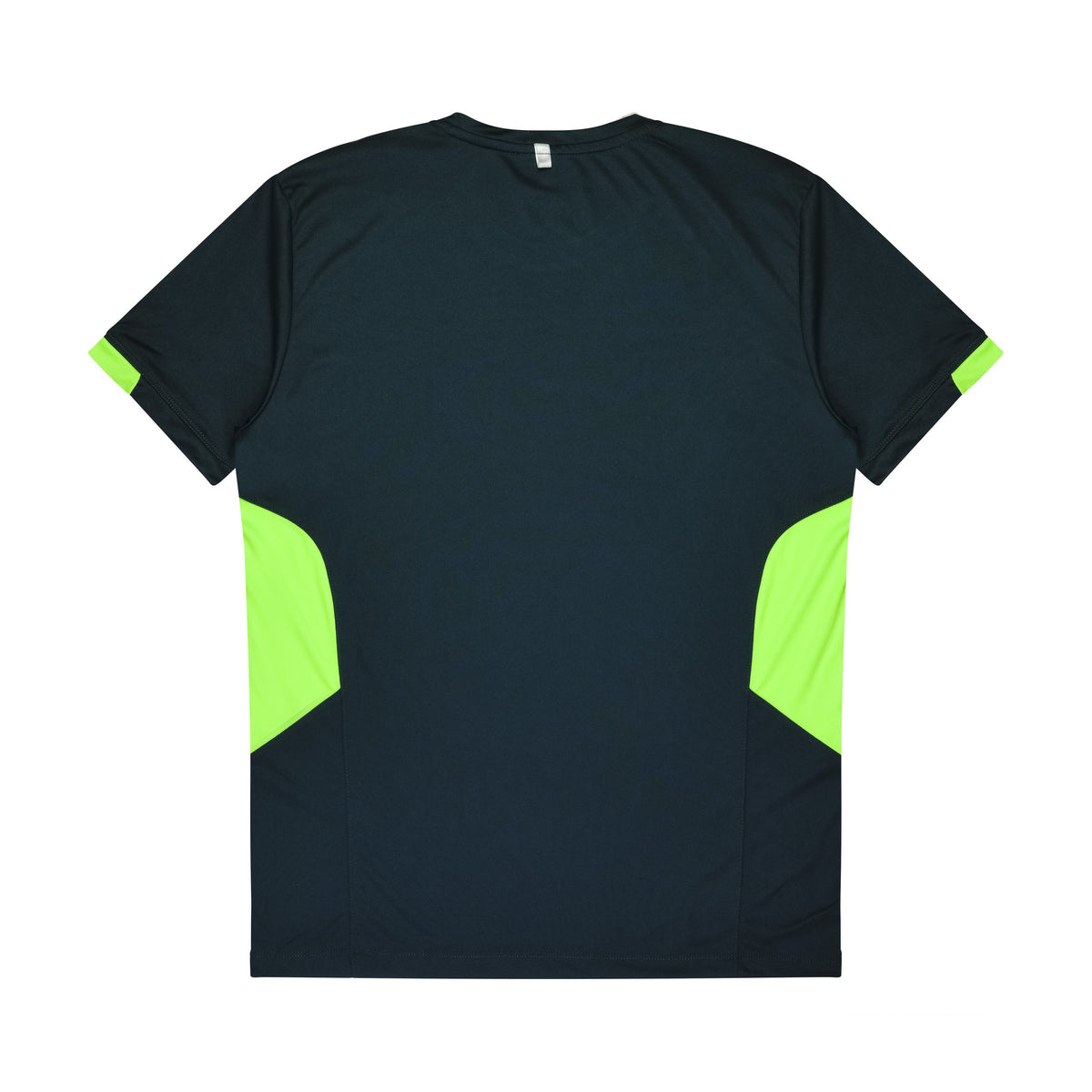 Aussie Pacific Tasman Kids Tee 3211 in Navy/Neon Green, back view