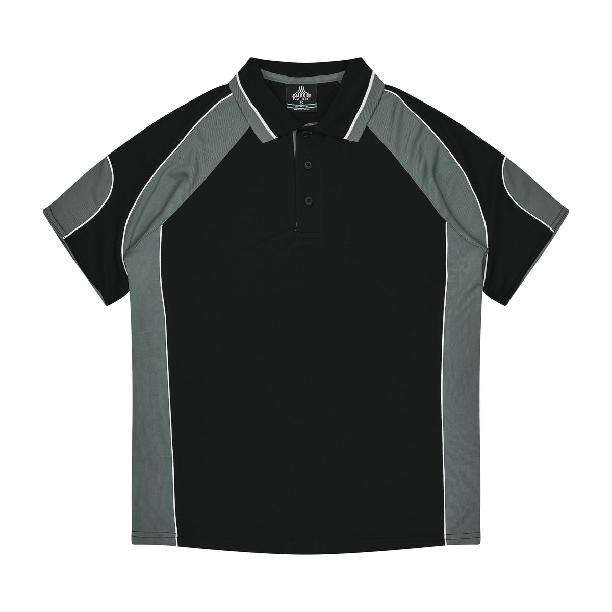 Aussie Pacific Murray Kids Polo 3300 in Black/Ashe