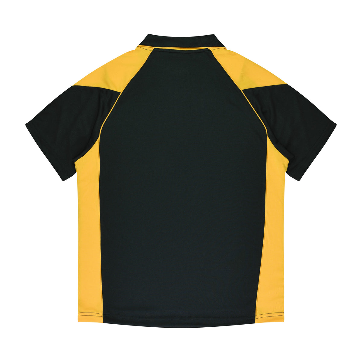 Aussie Pacific Premier Kids Polo 3301 in Black/Gold, back view