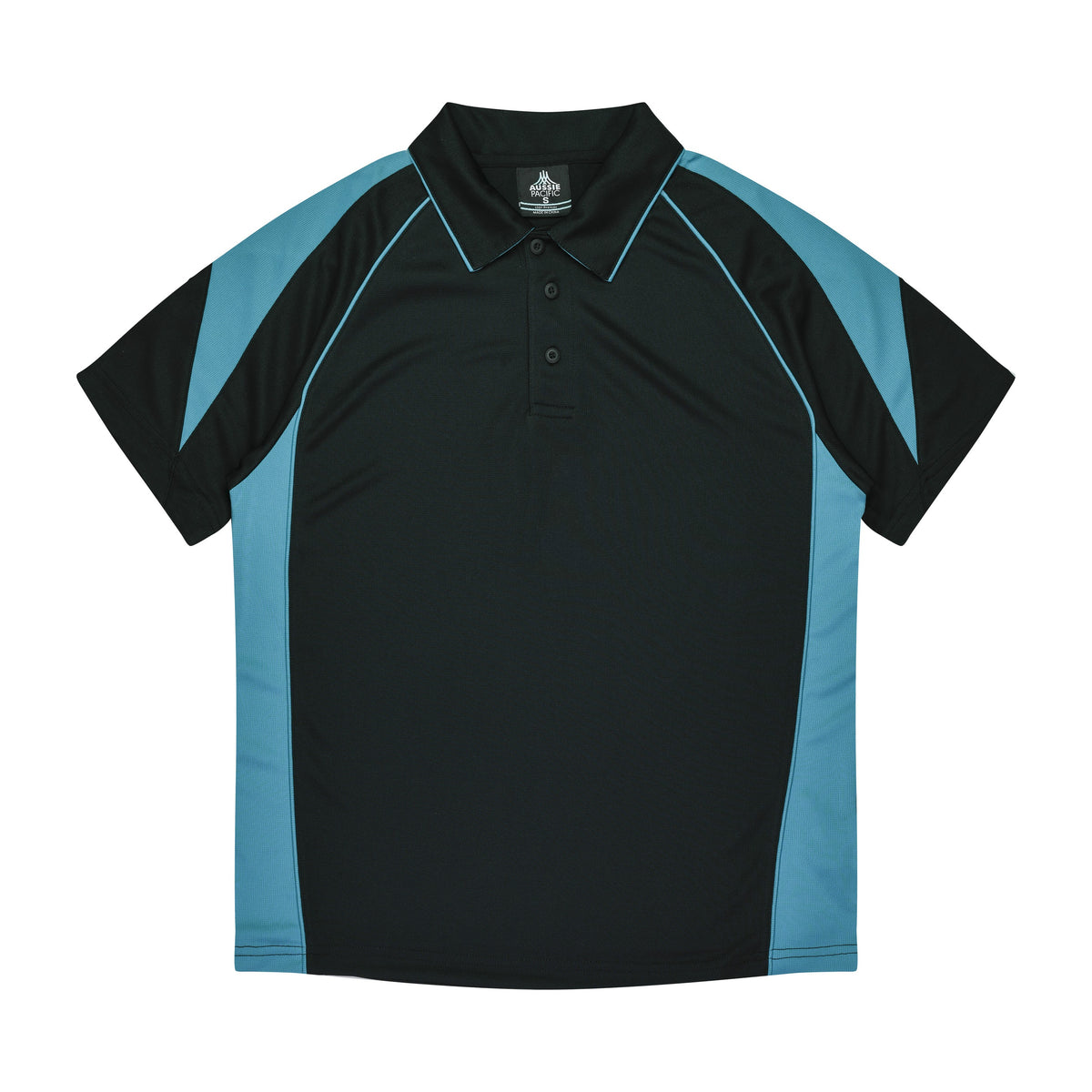 Aussie Pacific Premier Kids Polo 3301 in Black/Teal