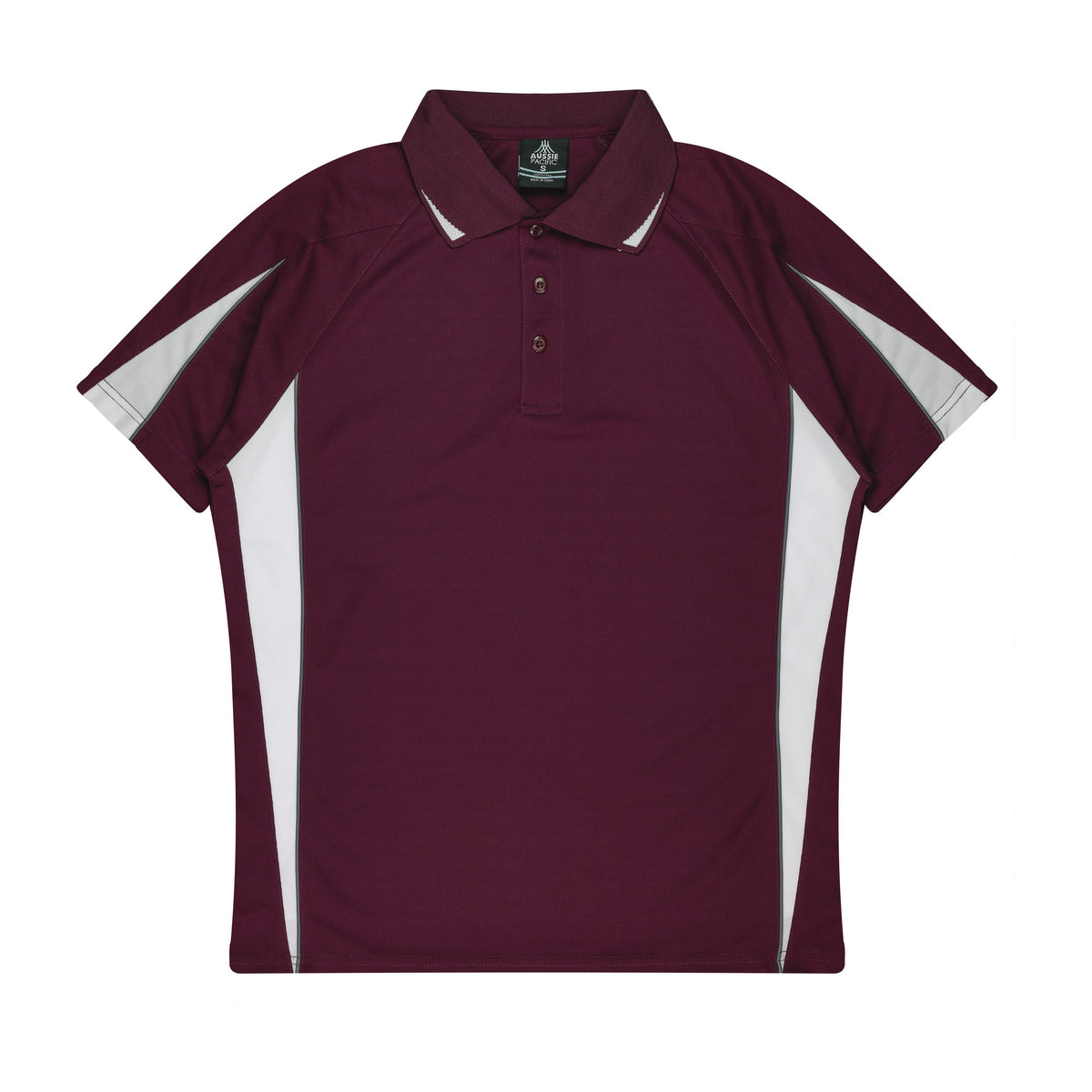 Aussie Pacific Eureka Kids Polo 3304 in Maroon/White