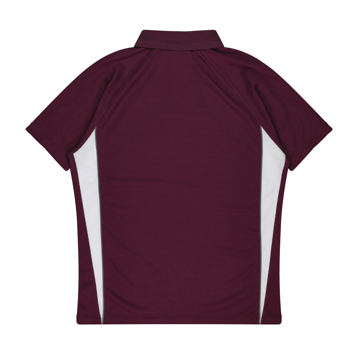 Aussie Pacific Eureka Kids Polo 3304 in Maroon/White, back view