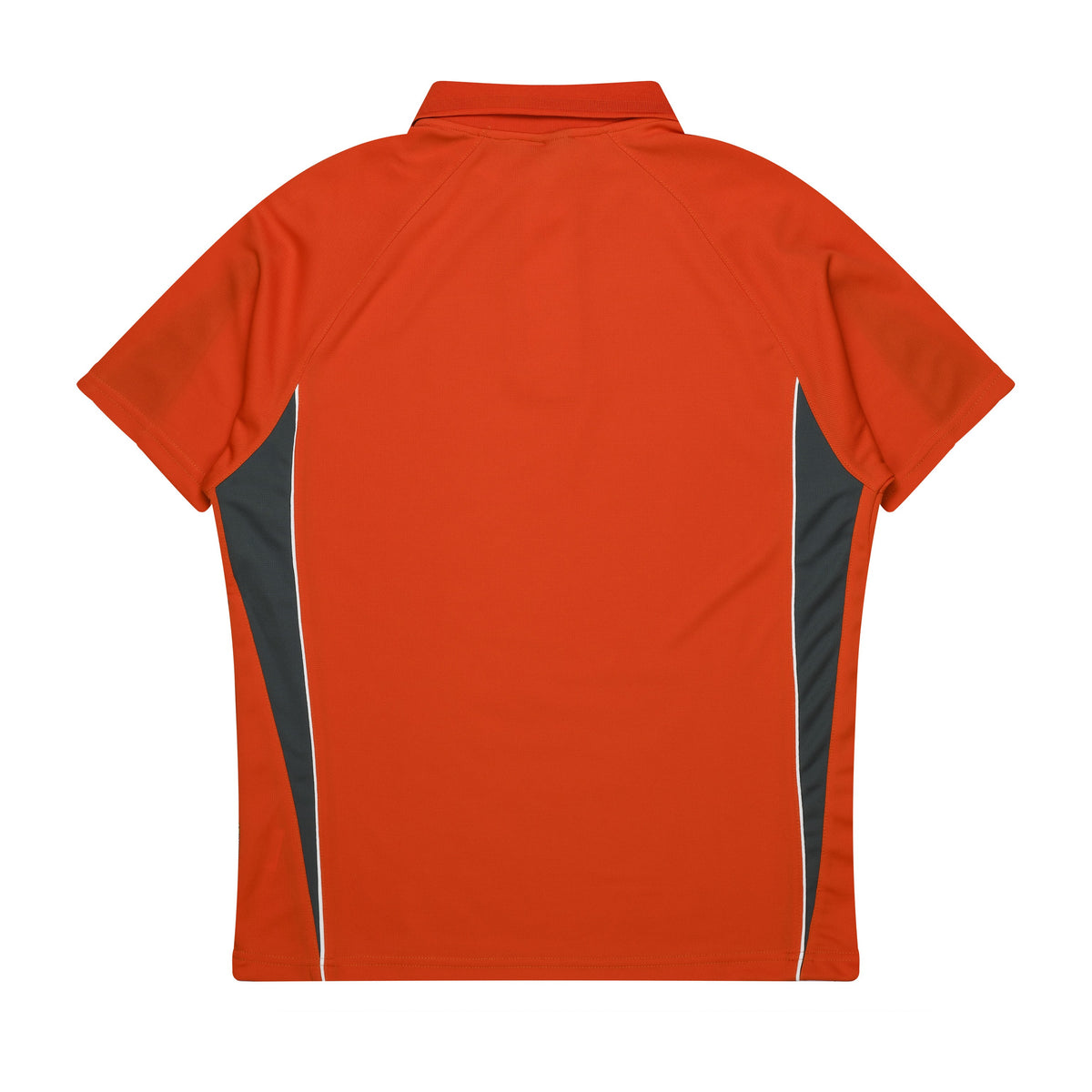 Aussie Pacific Eureka Kids Polo 3304 in Orange/Charcoal, back view