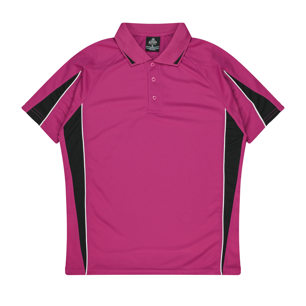 Aussie Pacific Eureka Kids Polo 3304 in Pink/Black