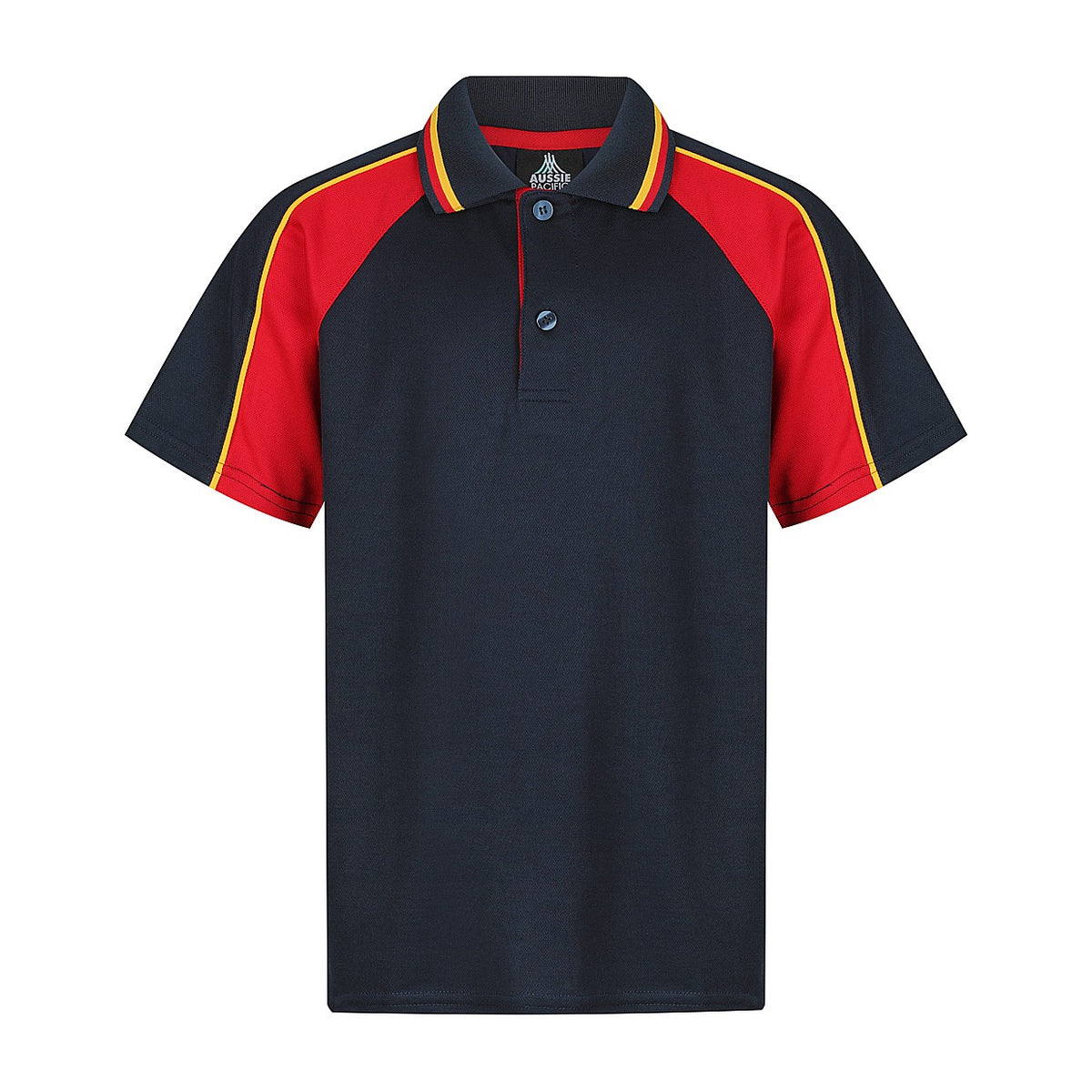 Aussie Pacific Panorama Kids Polo 3309 in Navy/Red/Gold