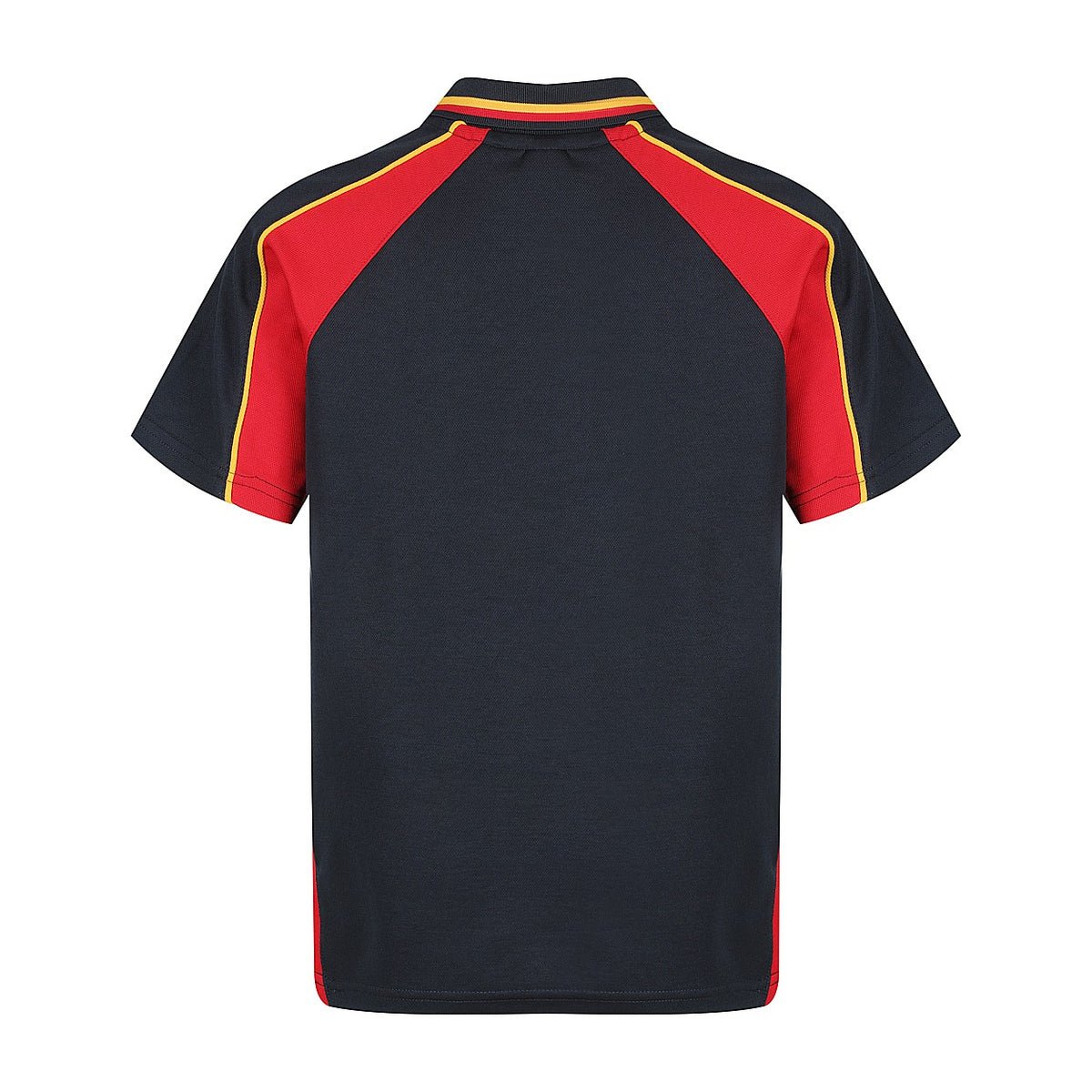 Aussie Pacific Panorama Kids Polo 3309 in Navy/Red/Gold, back view