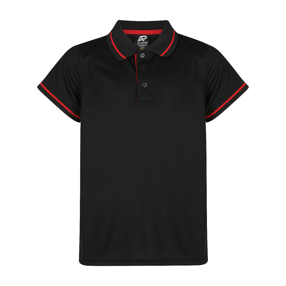 Aussie Pacific Cottesloe Kids Polo 3319 in Black/Red