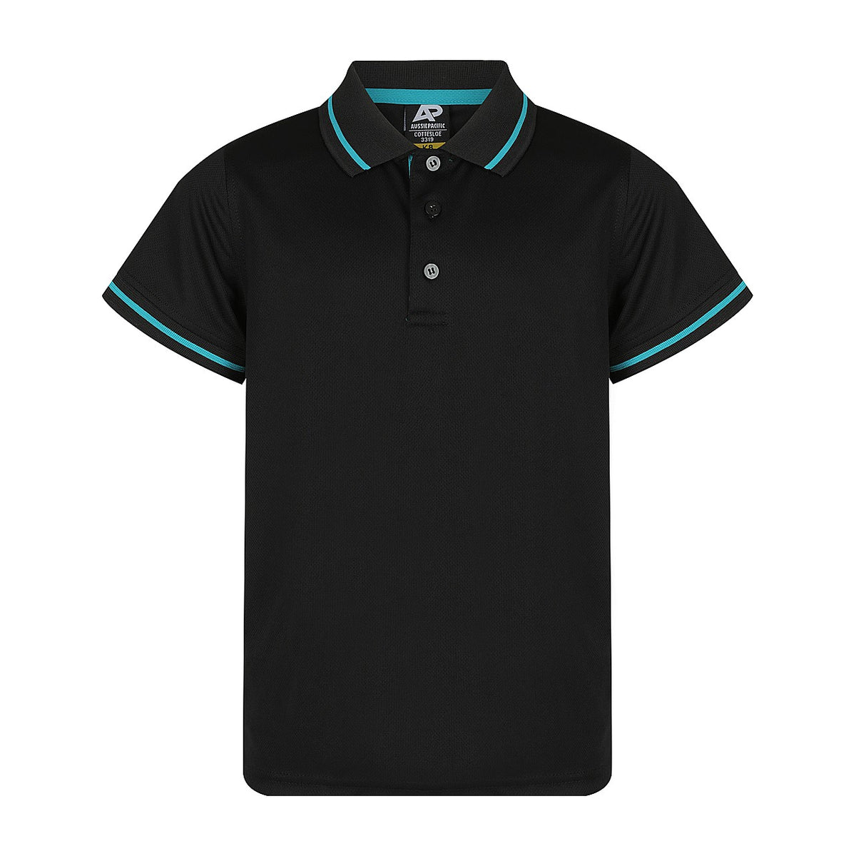 Aussie Pacific Cottesloe Kids Polo 3319 in Black/Teal