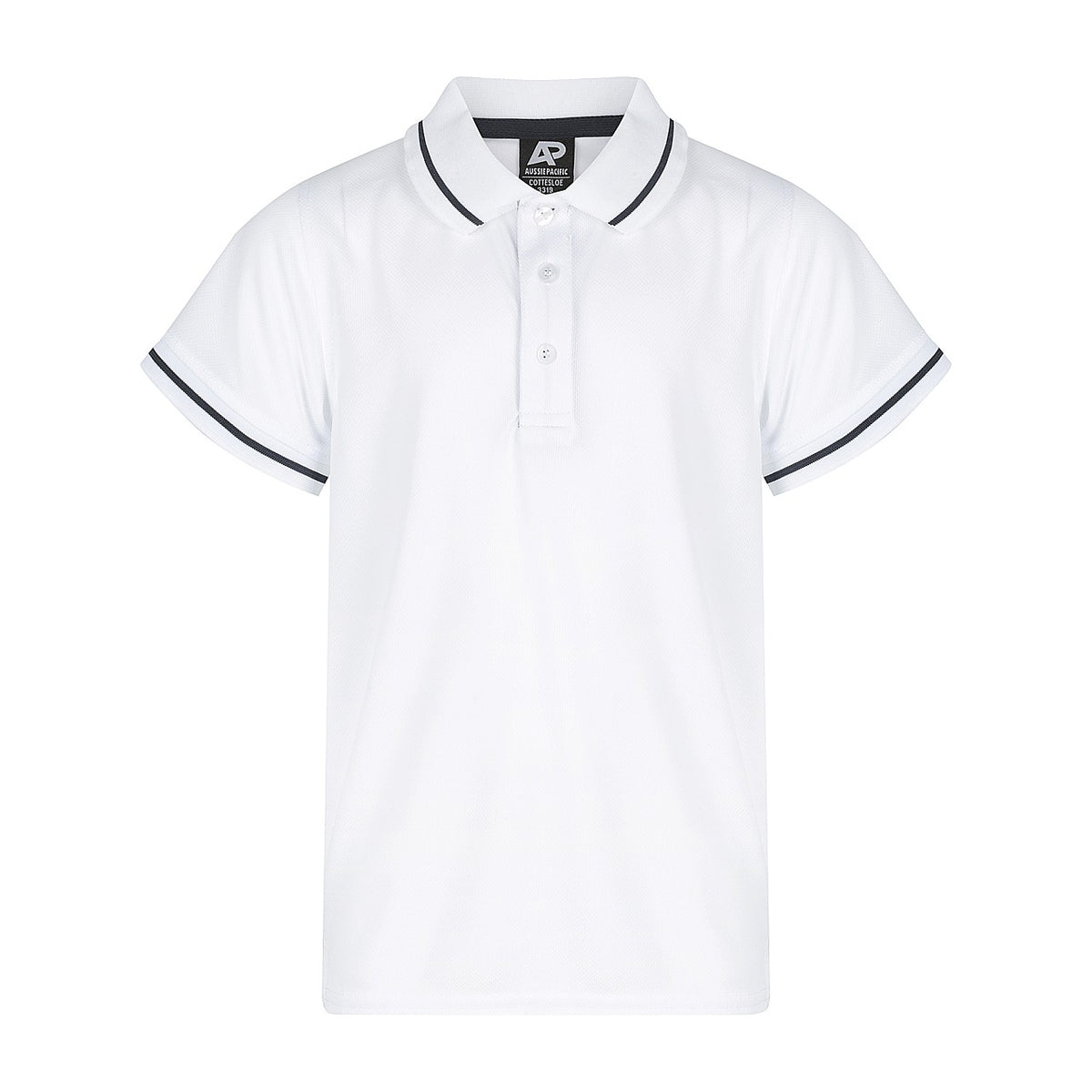 Aussie Pacific Cottesloe Kids Polo 3319 in White/Navy