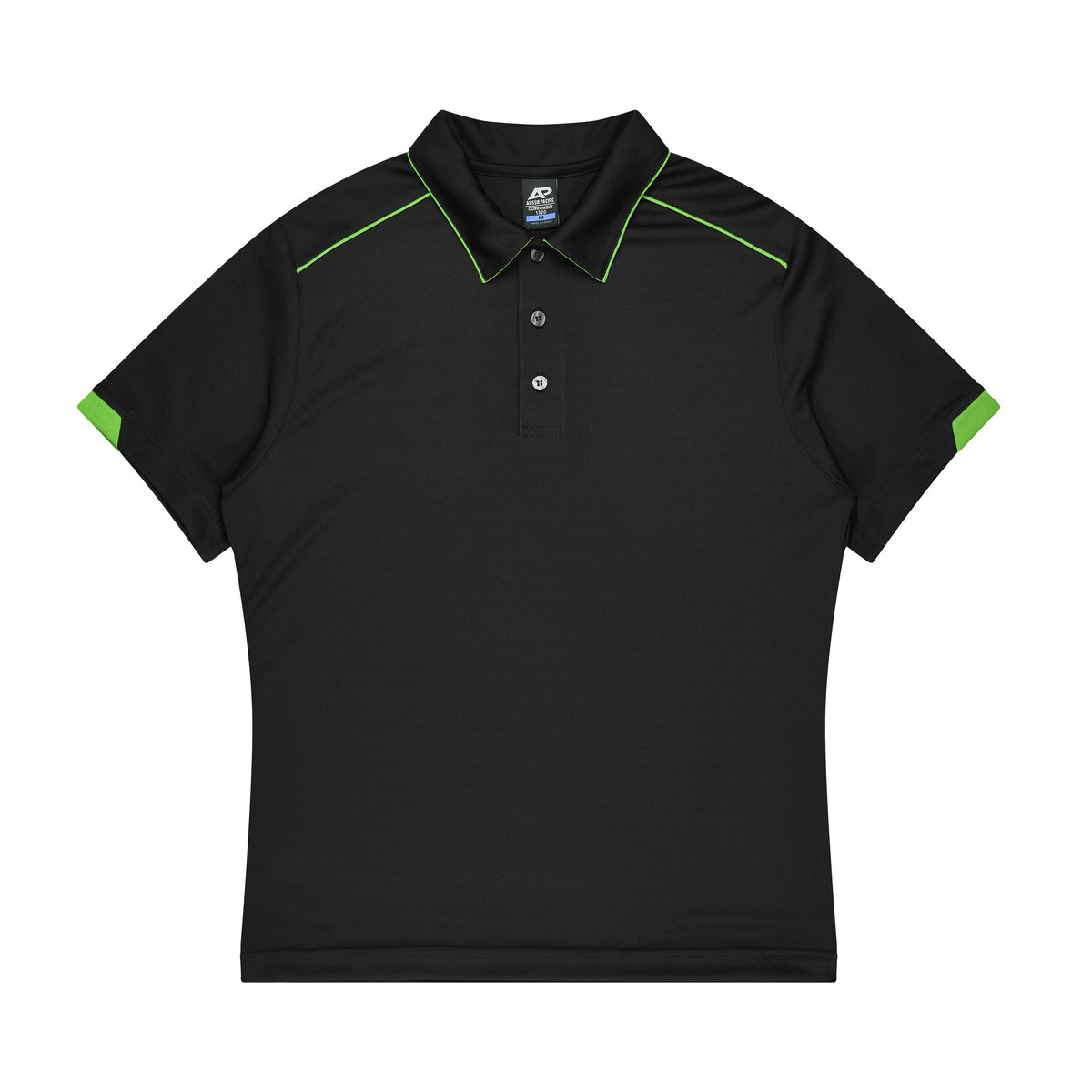 Aussie Pacific Currumbin Kids Polo 3320 in Black/Kawa Green