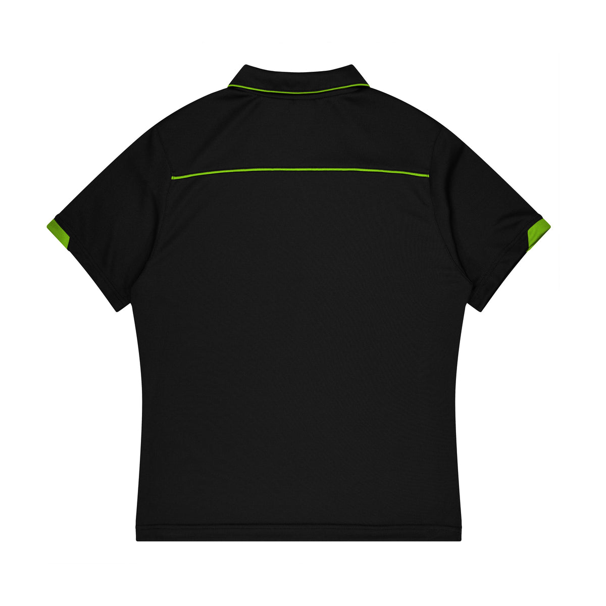 Aussie Pacific Currumbin Kids Polo 3320 in Black/Kawa Green, back view