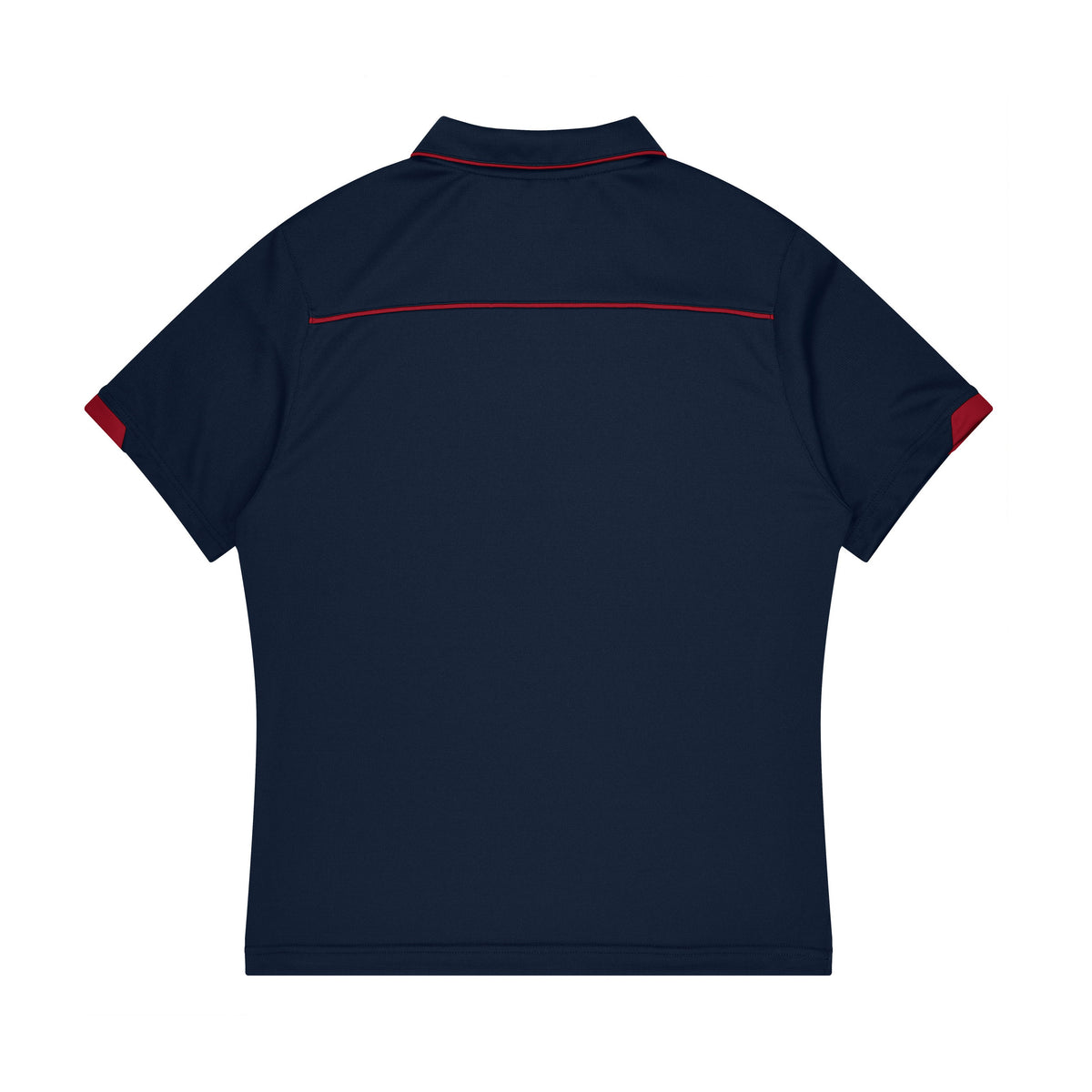 Aussie Pacific Currumbin Kids Polo 3320 in Navy/Red, back view
