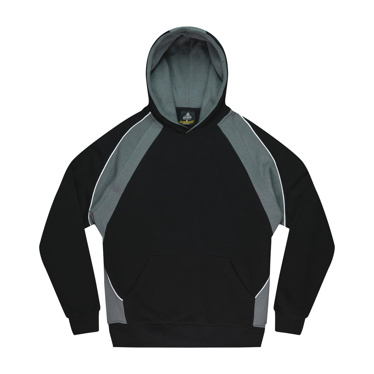 Aussie Pacific Huxley Kids Hoodie 3509 in Black/Ashe/White