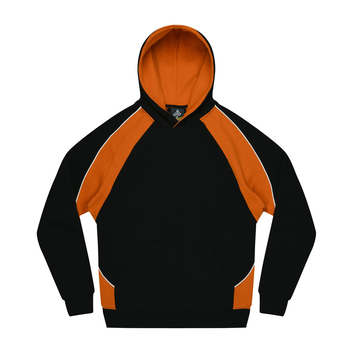 Aussie Pacific Huxley Kids Hoodie 3509 in Black/Electric Orange/White