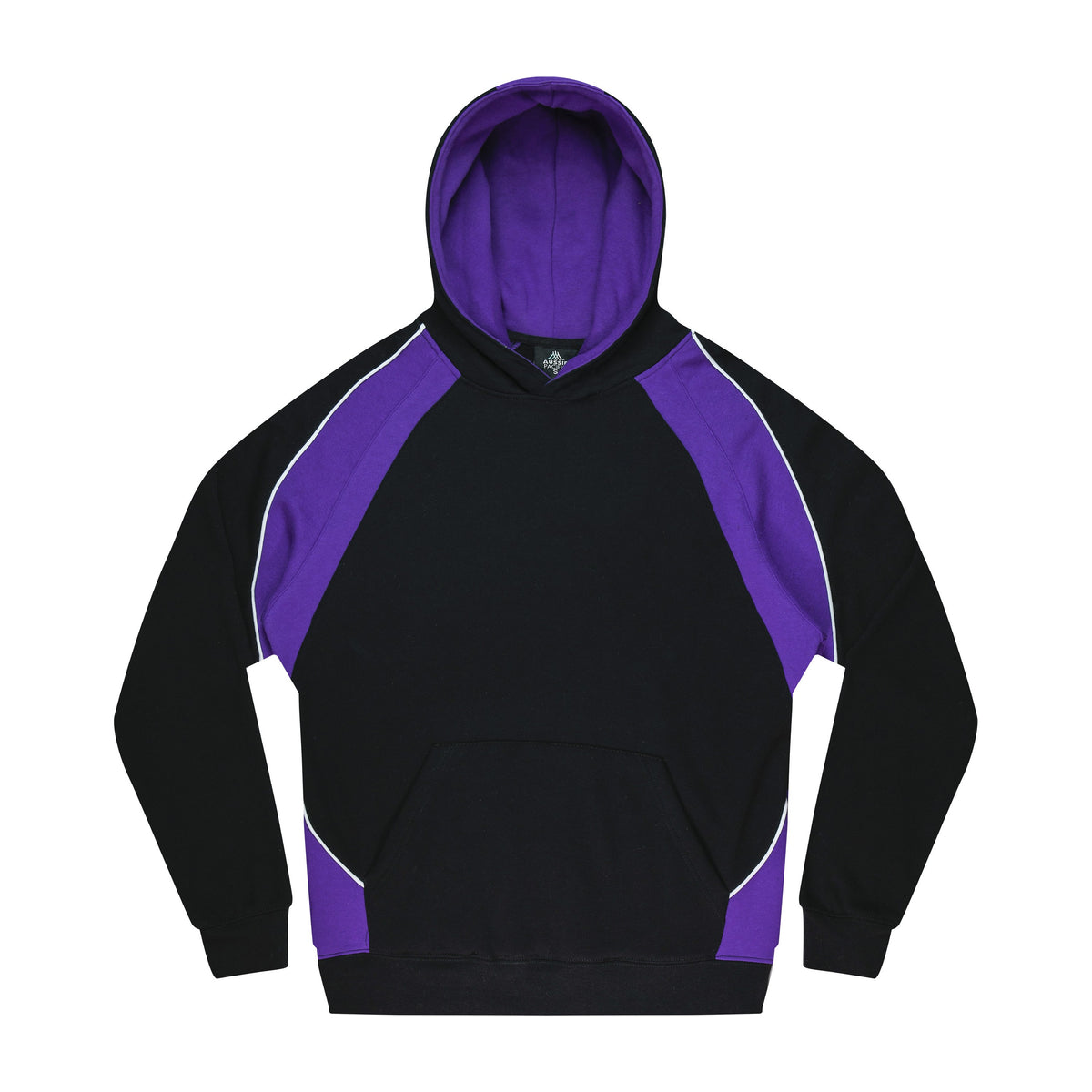 Aussie Pacific Huxley Kids Hoodie 3509 in Black/Electric Purple/White