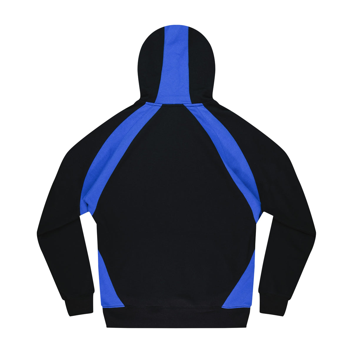 Aussie Pacific Huxley Kids Hoodie 3509 in Black/Electric Royal/White, back view