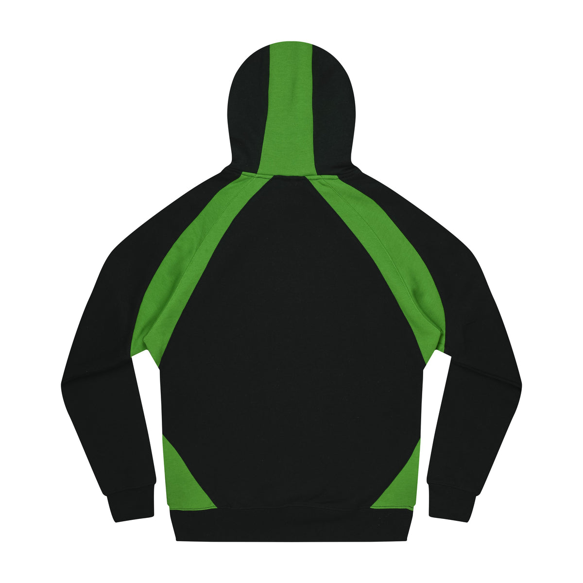 Aussie Pacific Huxley Kids Hoodie 3509 in Black/Kawa Green/White, back view