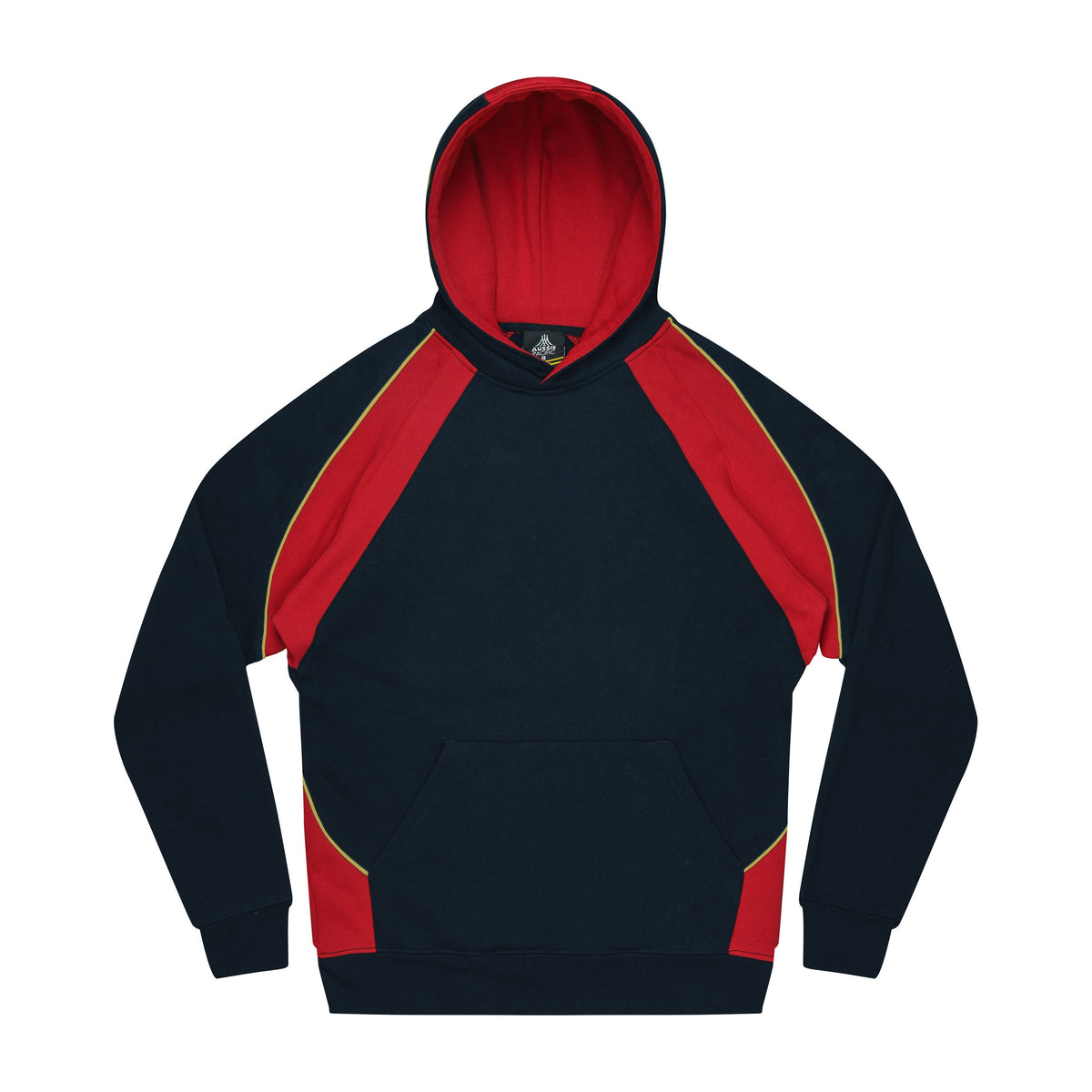 Aussie Pacific Huxley Kids Hoodie 3509 in Navy/Red/Gold