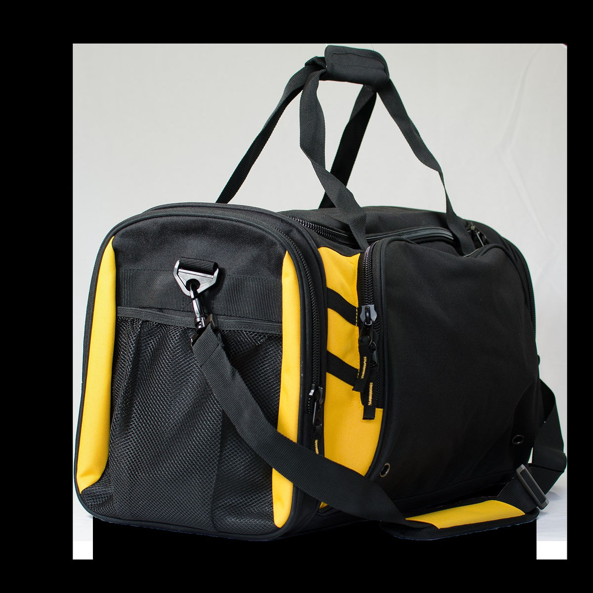 Aussie Pacific Tasman Sports Bag 4001 in Black/Gold, back view