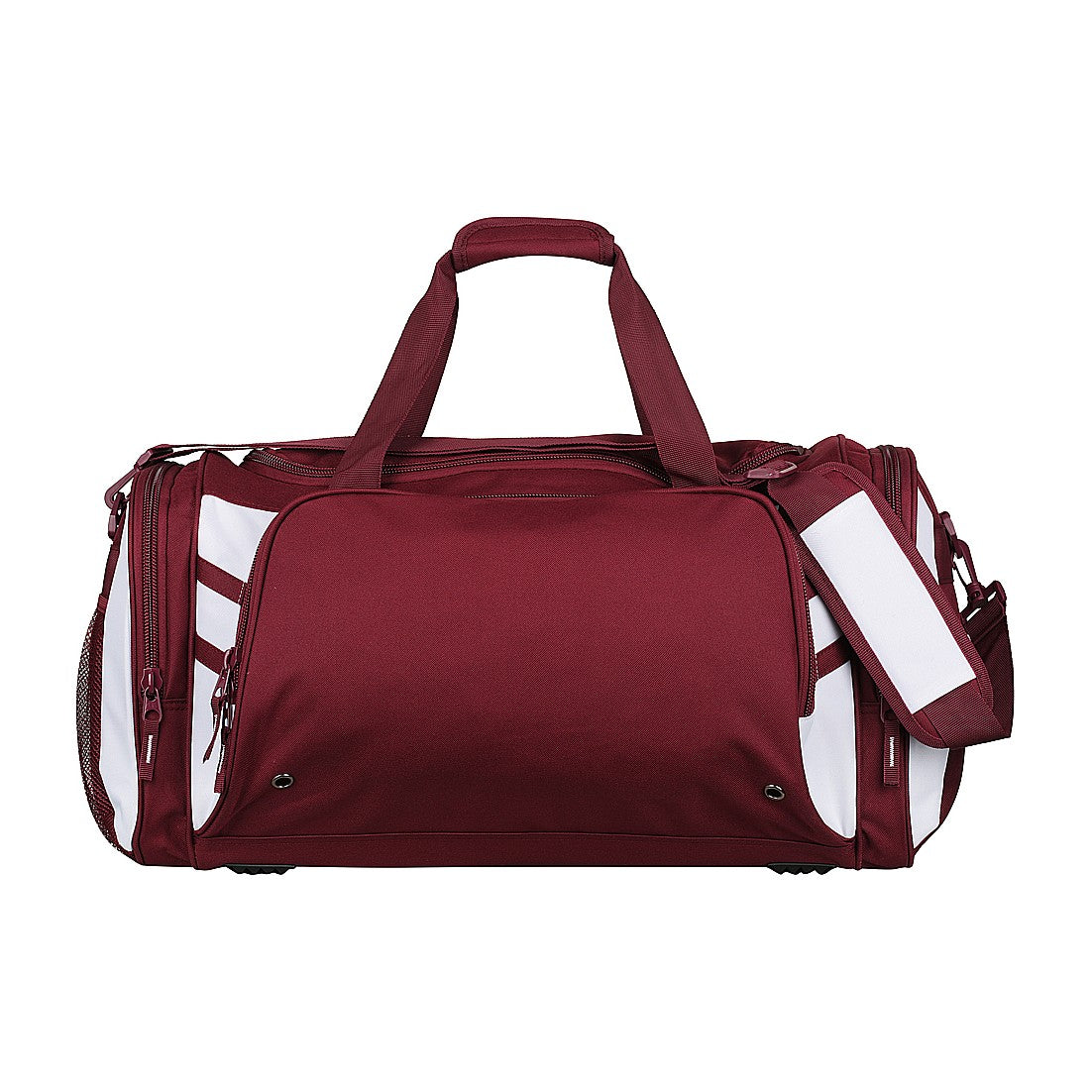 Aussie Pacific Tasman Sports Bag 4001 in Maroon/White