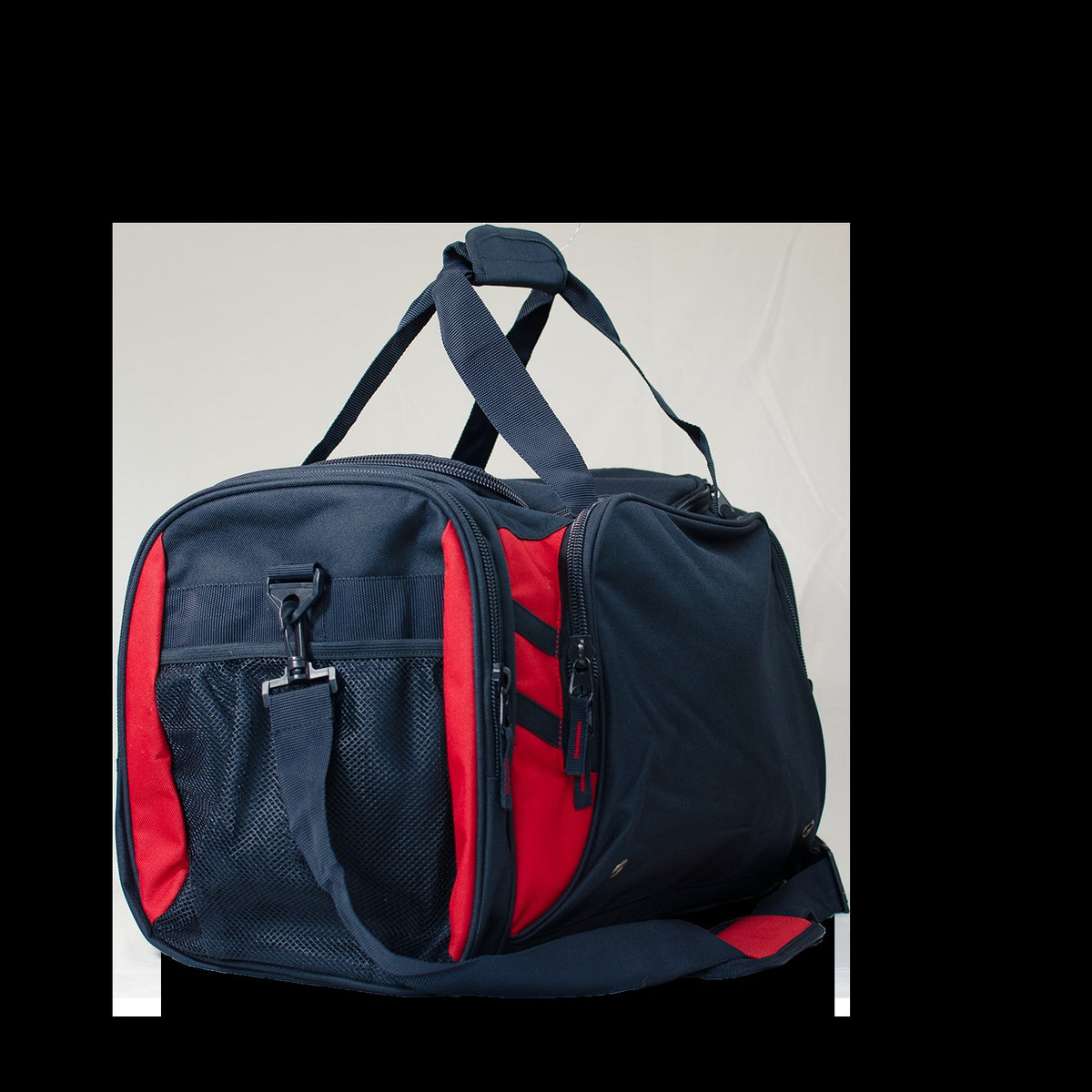 Aussie Pacific Tasman Sports Bag 4001 in Navy/Red, back view