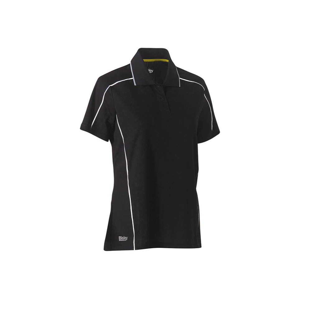 Bisley Womens Cool Mesh Short Sleeve Polo with Reflective Piping BKL1425