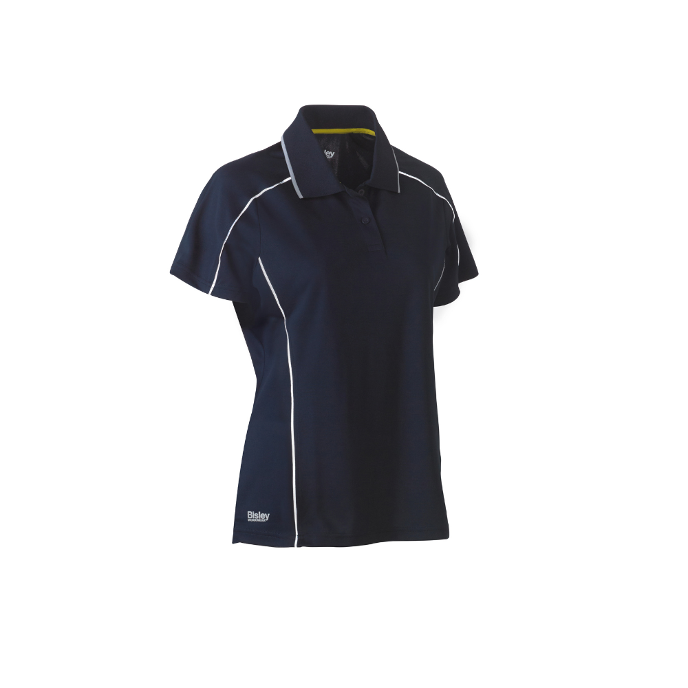 Bisley Womens Cool Mesh Short Sleeve Polo with Reflective Piping BKL1425
