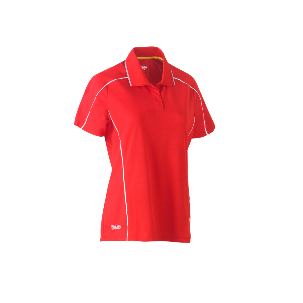 Bisley Womens Cool Mesh Short Sleeve Polo with Reflective Piping BKL1425