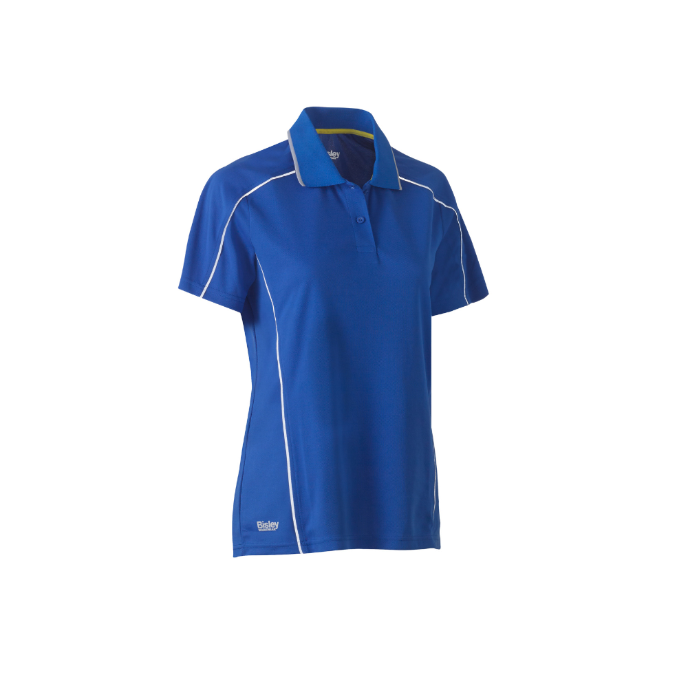 Bisley Womens Cool Mesh Short Sleeve Polo with Reflective Piping BKL1425