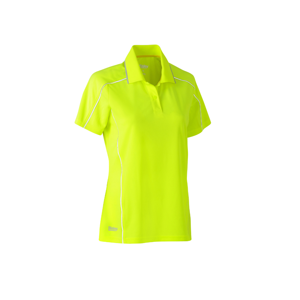 Bisley Womens Cool Mesh Short Sleeve Polo with Reflective Piping BKL1425