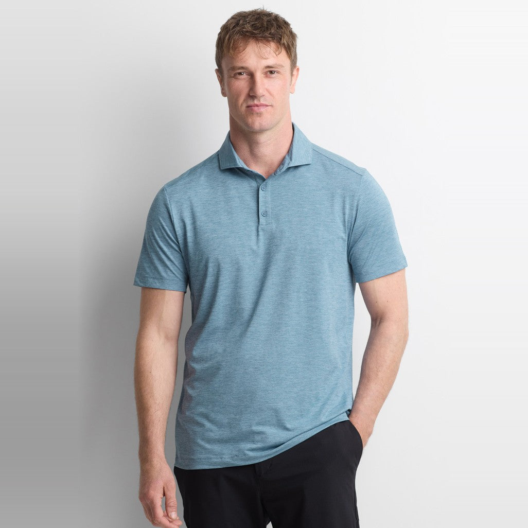 Biz Phoenix Mens Short Sleeve Polo BP2610MS in Ocean Marle, worn by model