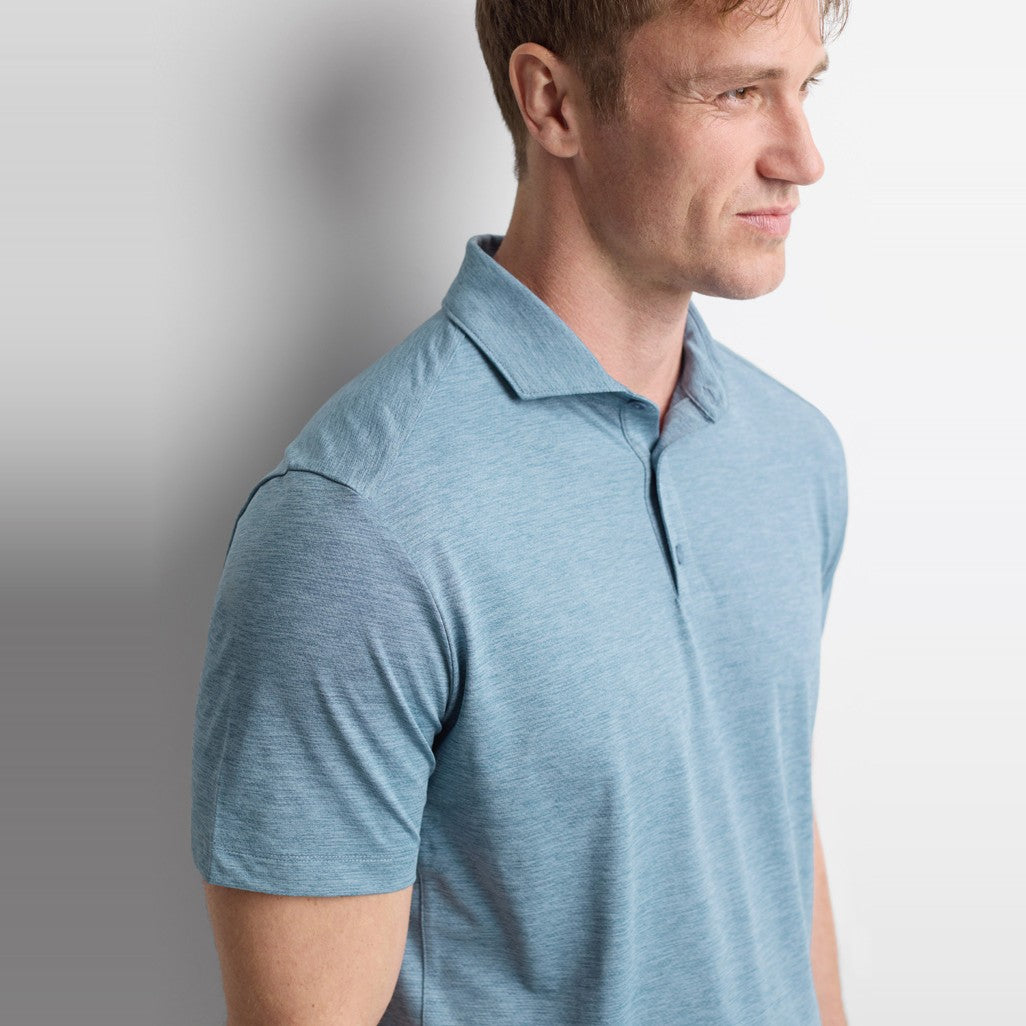 Biz Phoenix Mens Short Sleeve Polo BP2610MS in Ocean Marle, worn by model, view 2