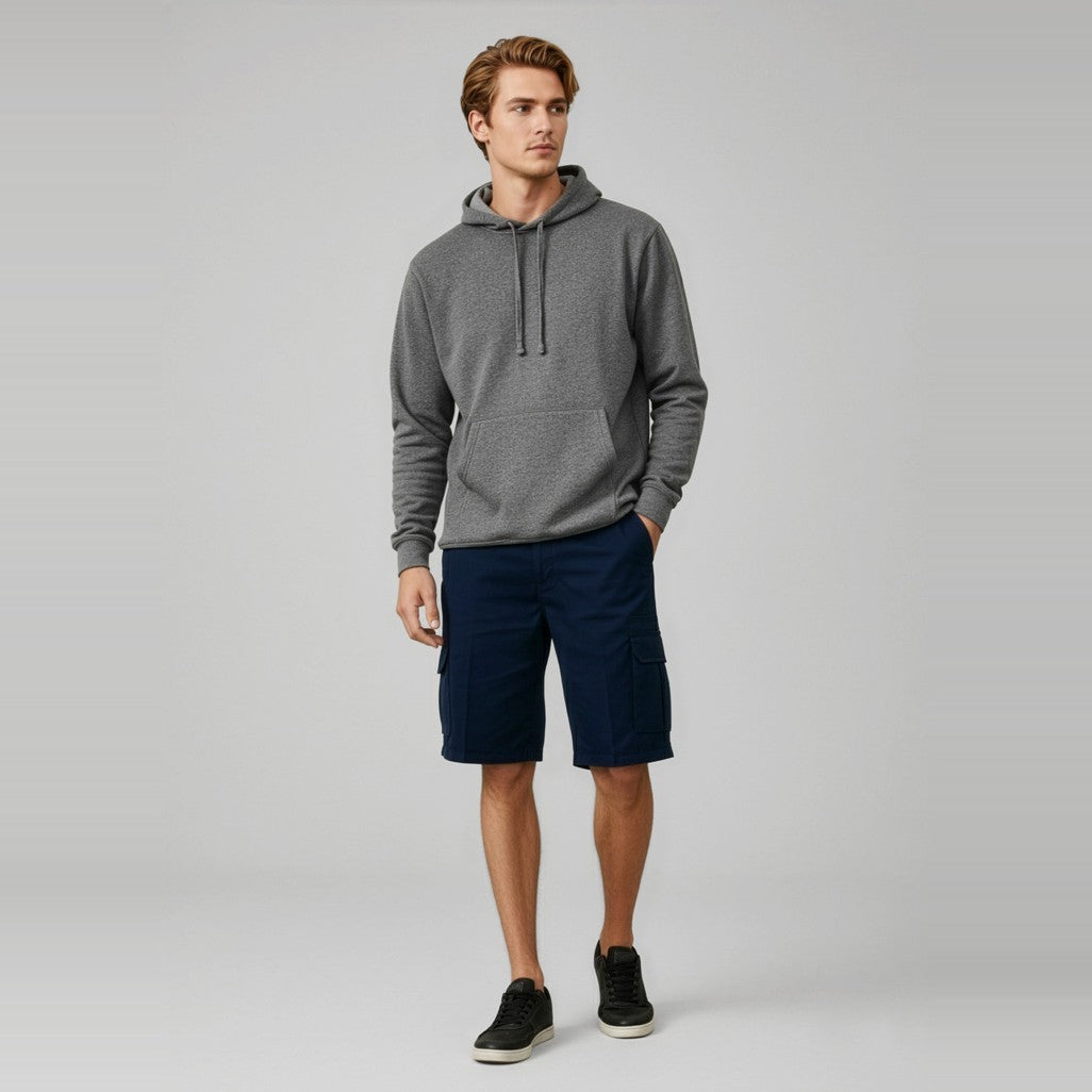 Biz Detroit Mens Short (Stout) BS10112S in Navy, worn by model