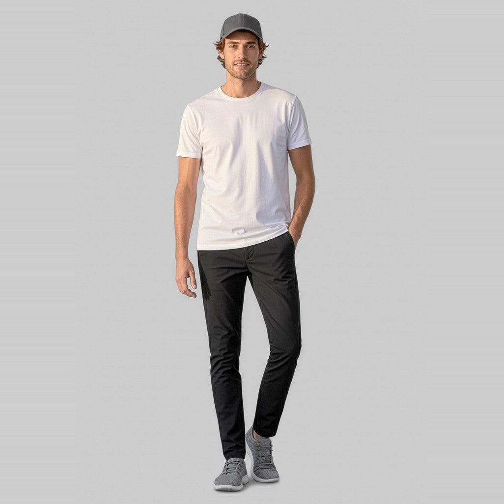 Biz Venture Mens Pant BS423M in Black, worn by model