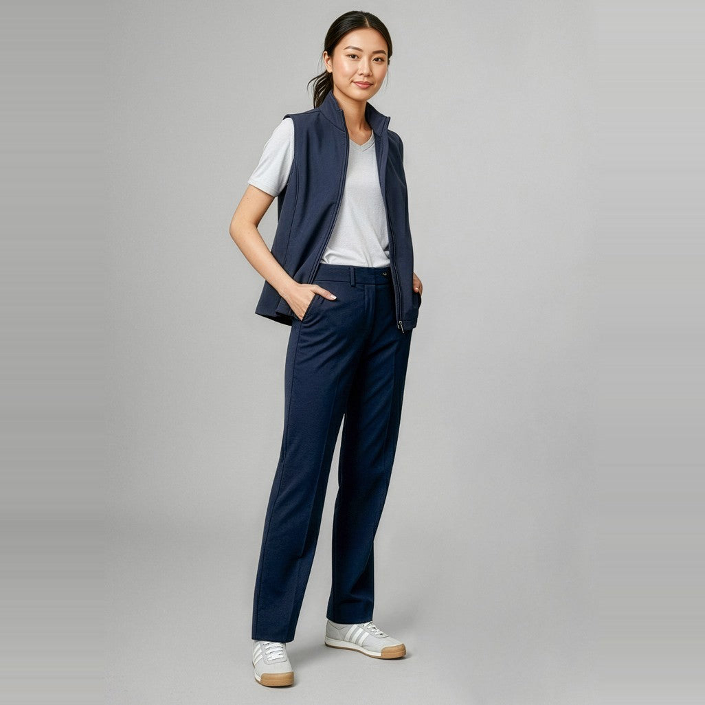 Biz Detroit Womens Pant BS610L in Navy, worn by model
