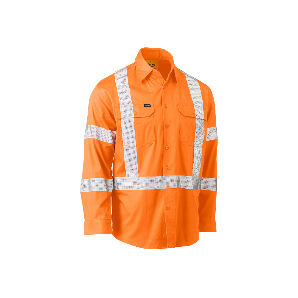 Bisley X-Taped Biomotion Hi Vis Cool Lightweight Drill Shirt BS6166XT