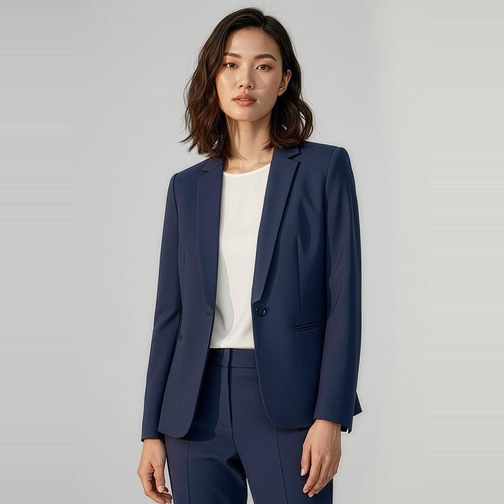 Biz Bianca Womens Jacket BS732L in Navy, worn by model
