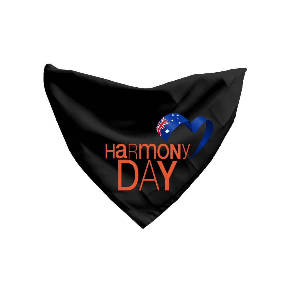 Harmony Day Aussie Flag on Black Bandana