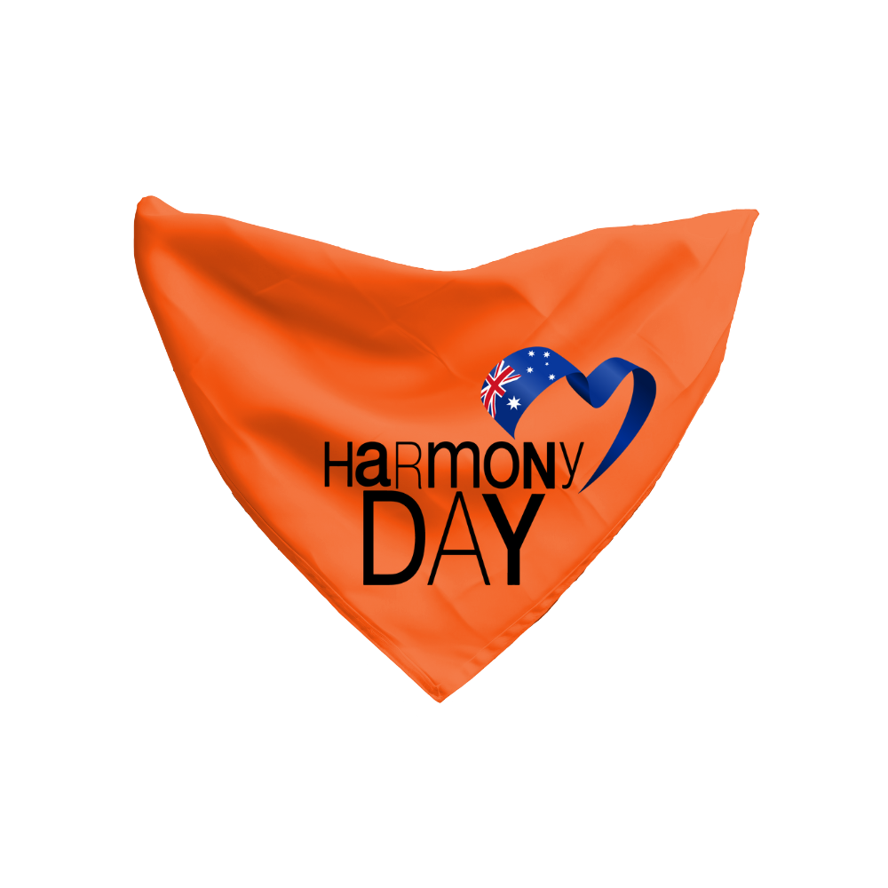 Harmony Day Aussie Flag on Orange Bandana