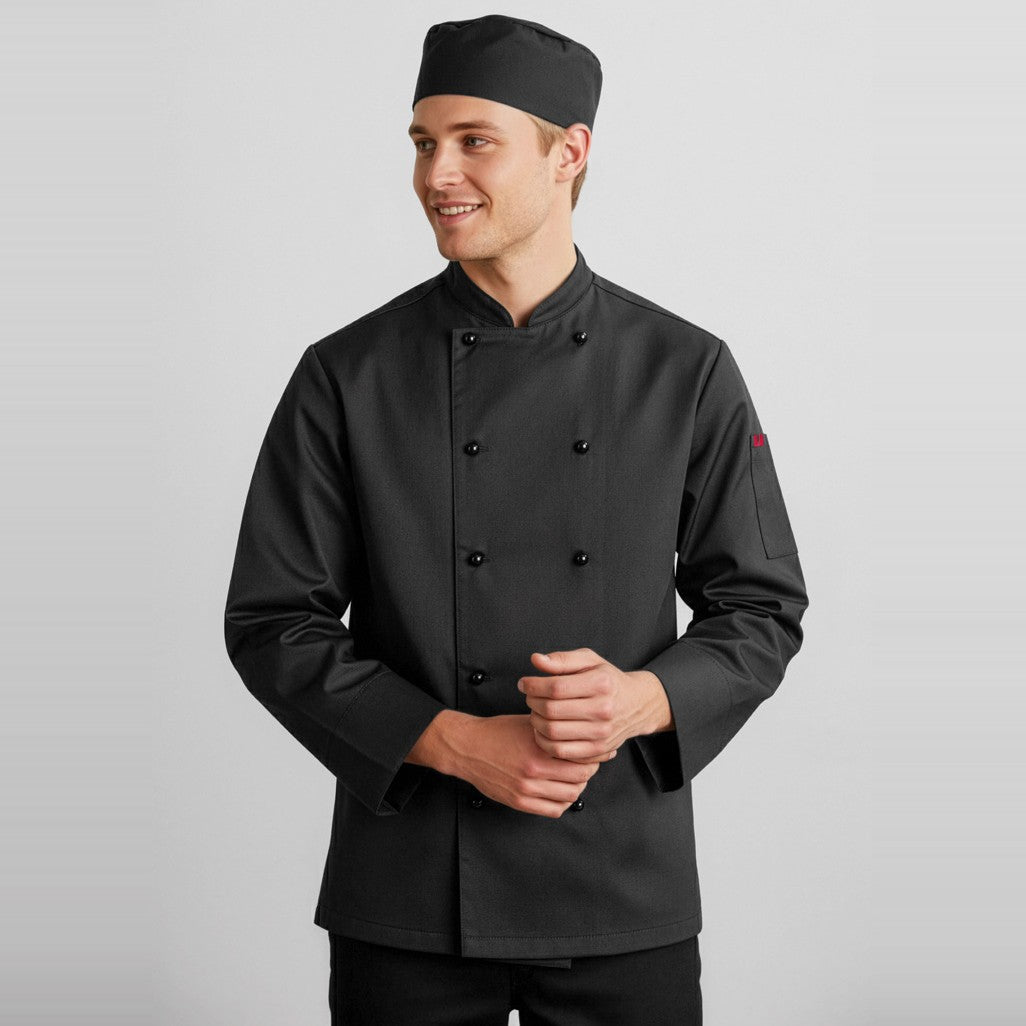 Biz Al Dente Mens Long Sleeve Chef Jacket CH230ML, worn by model