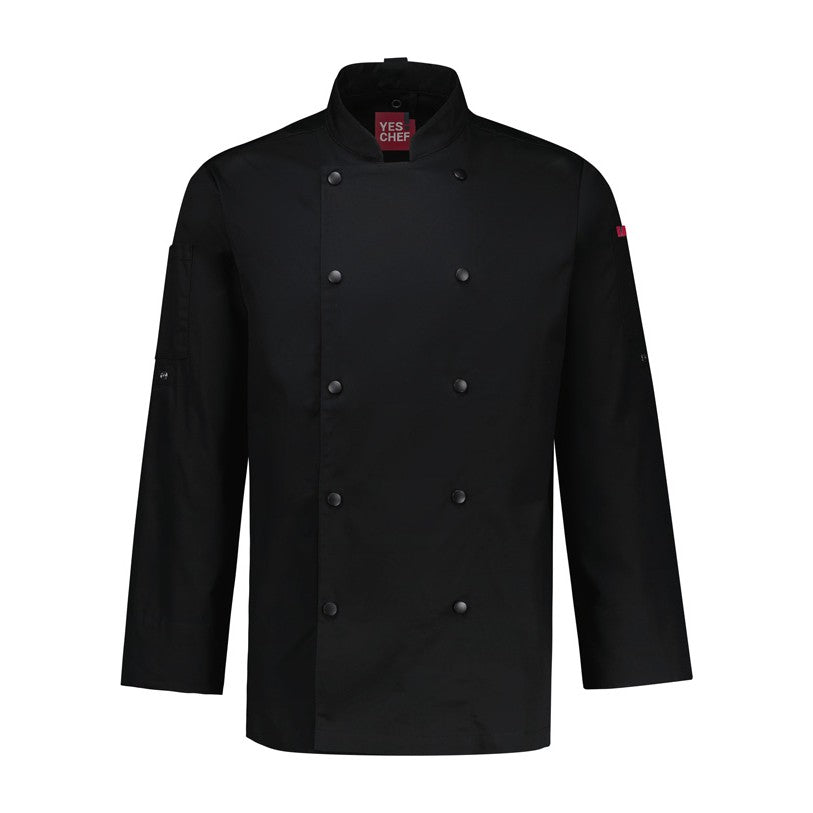 Biz Gusto Mens Long Sleeve Chef Jacket CH430ML in Black